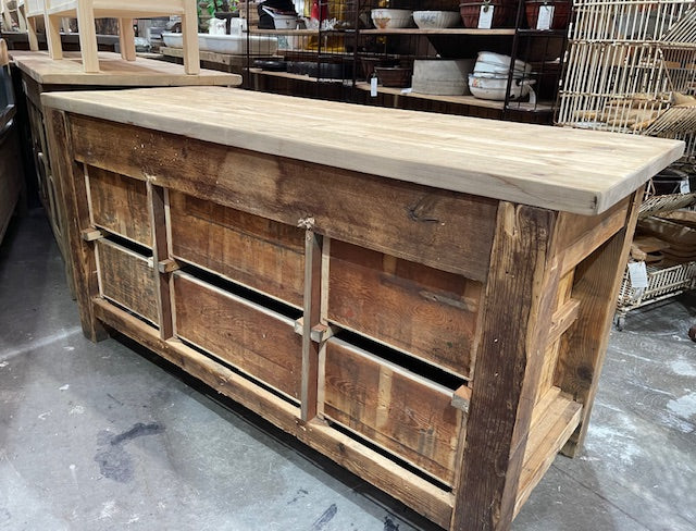 Vintage European Bank of Draws / Kitchen Island #7250