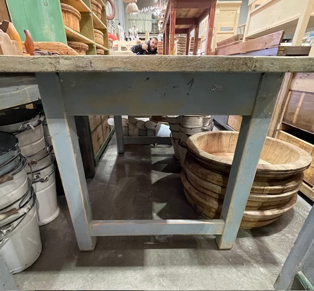 Vintage European Kitchen Table / Workbench Table  #7254