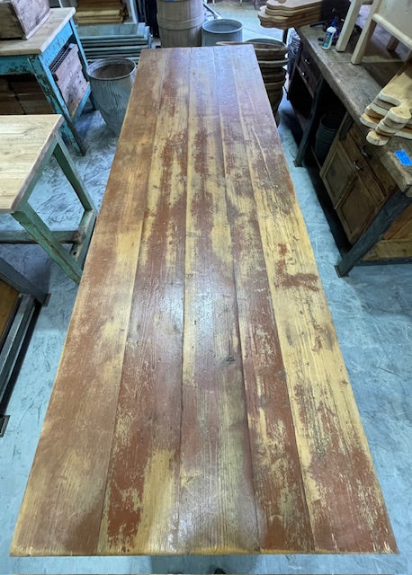 Vintage European Kitchen Island Table / Workbench Table  #7255
