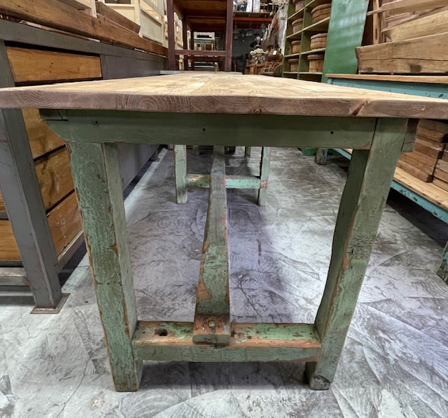 Vintage European Kitchen Table / Workbench Table  #7256