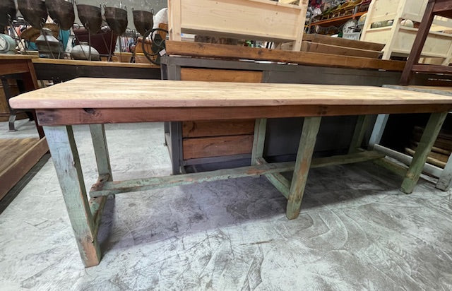 Vintage European Kitchen Table / Workbench Table  #7256