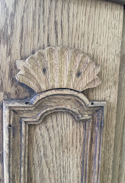 Vintage European  Oak  Linen Cabinet  #7248