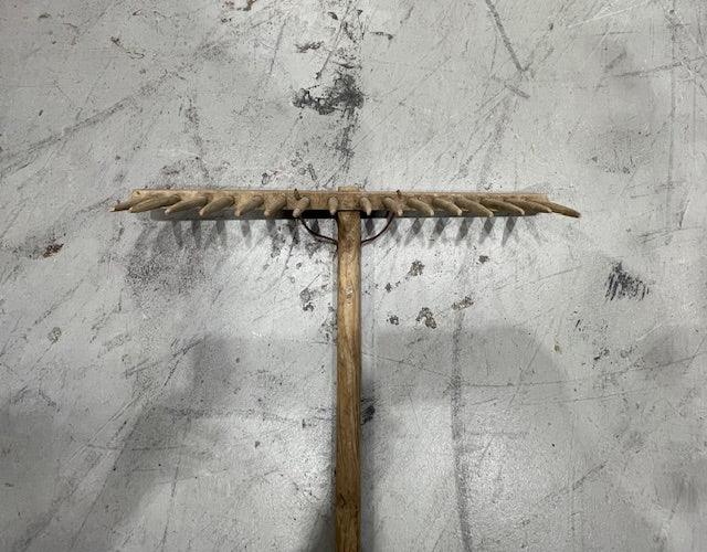 Vintage  European Wooden Garden Rake  # 7277