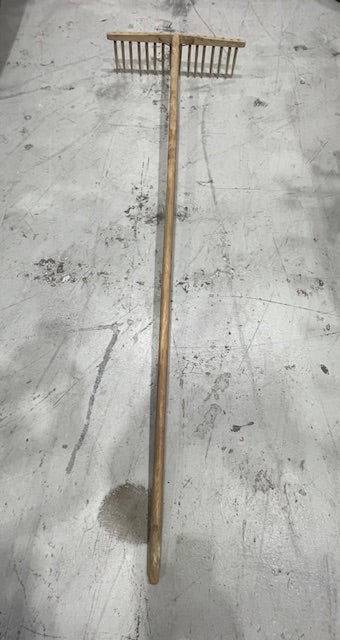 Vintage  European Wooden Garden Rake  # 7277
