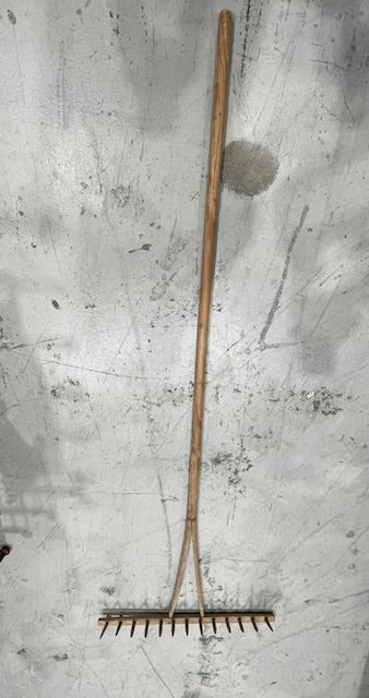 Vintage  European Wooden Garden Rake  # 7278