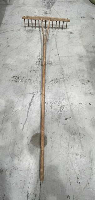 Vintage  European Wooden Garden Rake  # 7278