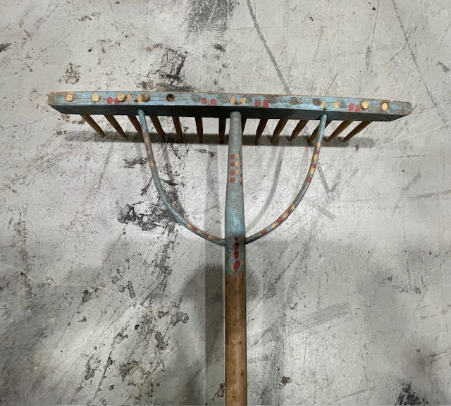 Vintage  European Wooden Garden Rake  # 7279