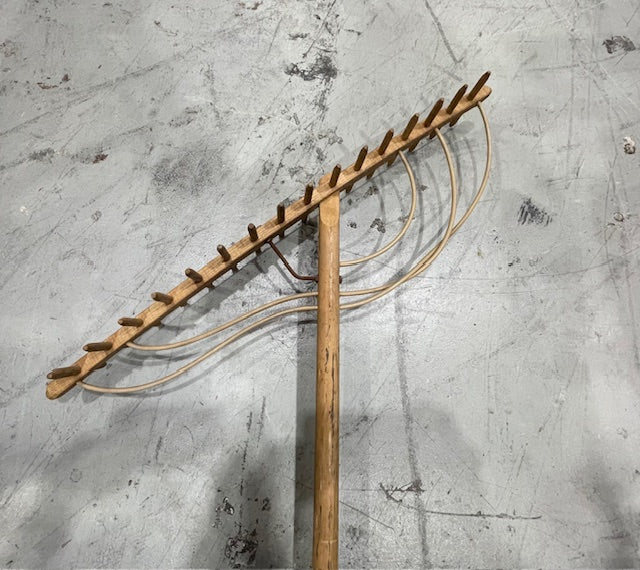 Vintage  European Wooden Garden Rake  # 7280