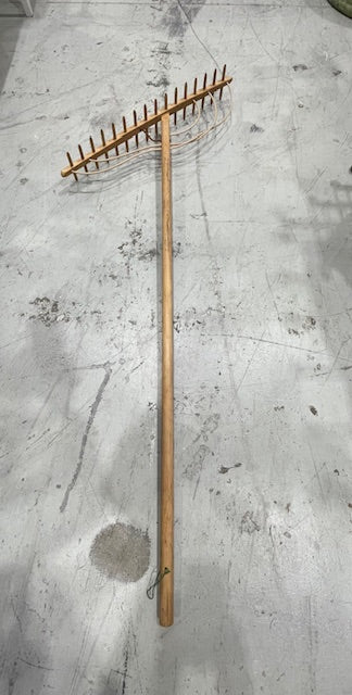 Vintage  European Wooden Garden Rake  # 7280