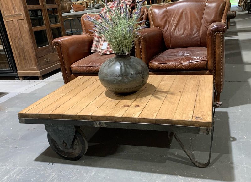 Vintage European Rail Cart Coffee Table  #4866