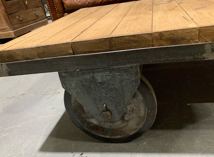 Vintage European Rail Cart Coffee Table  #4866