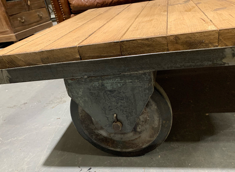 Vintage European Rail Cart Coffee Table  #4866
