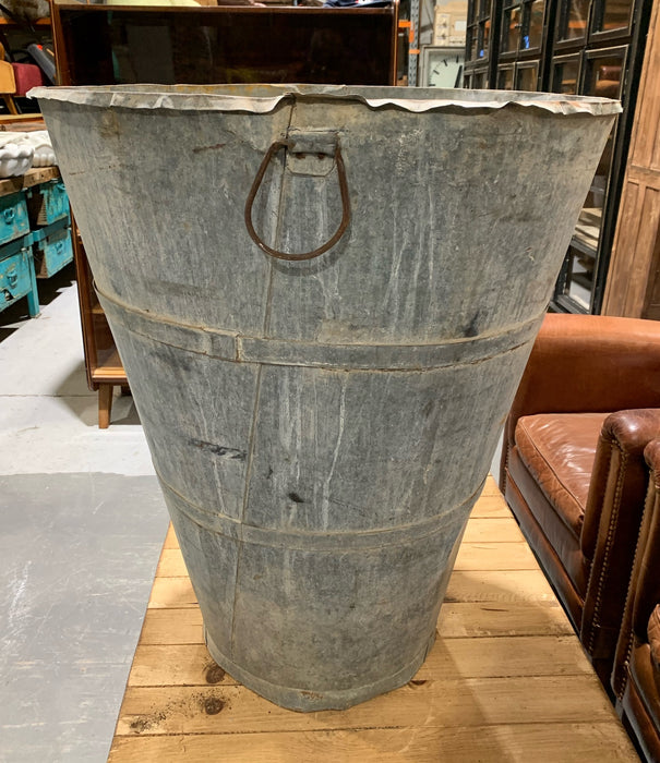 Rustic Turkish Galvanised Olive  Bin #4874