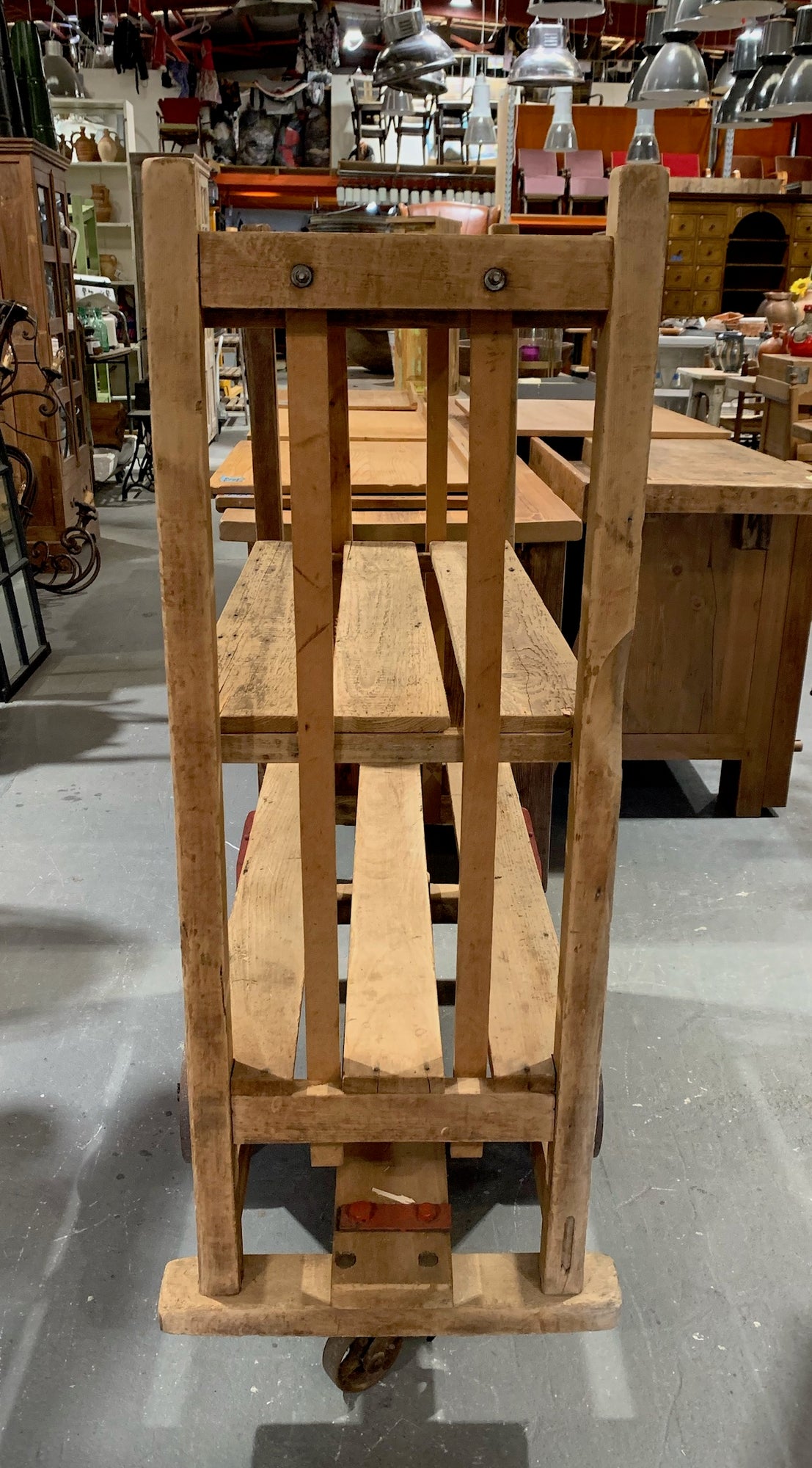 Vintage Wooden Shoe Rack Trolley #4877 – Fossil Vintage Australia