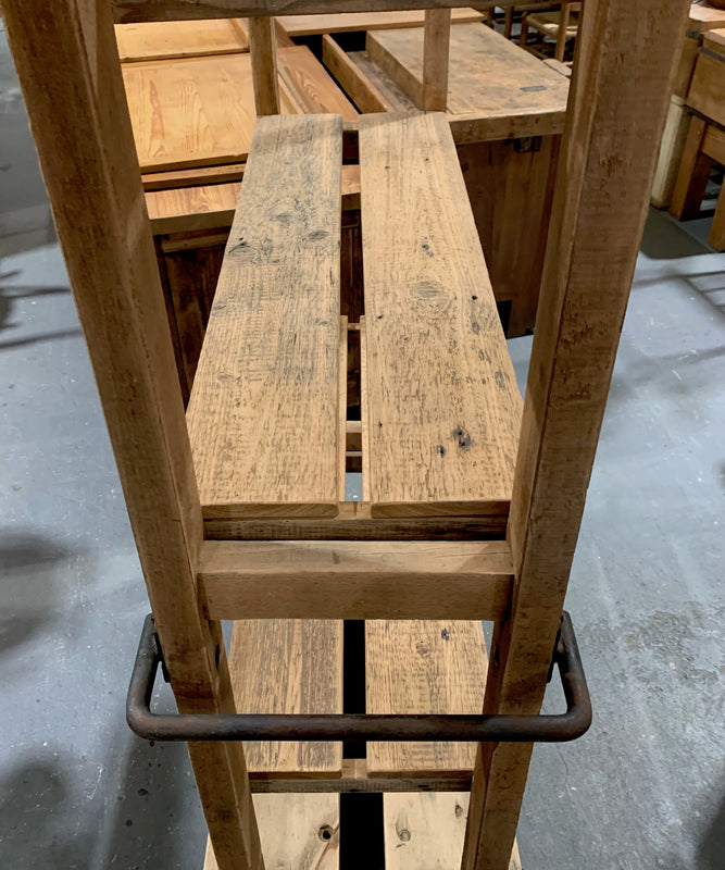 Vintage Wooden bakers Rack Trolley  #4878