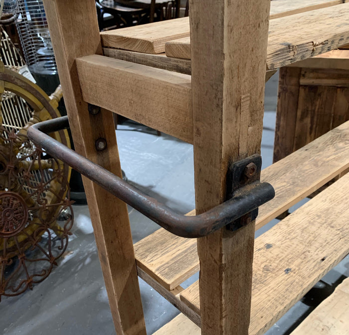 Vintage Wooden bakers Rack Trolley  #4878