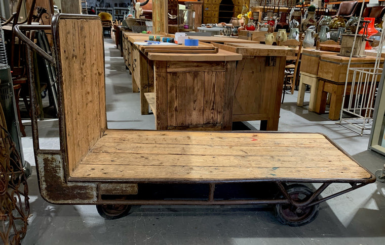 Vintage Industrial Dutch Bosch Station Trolley Cart  #4884
