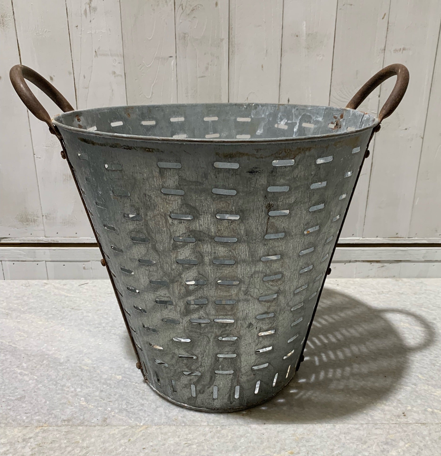 Turkish Galvanised Olive Picking Basket  #4892