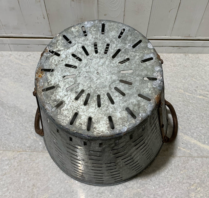 Turkish Galvanised Olive Picking Basket  #4892