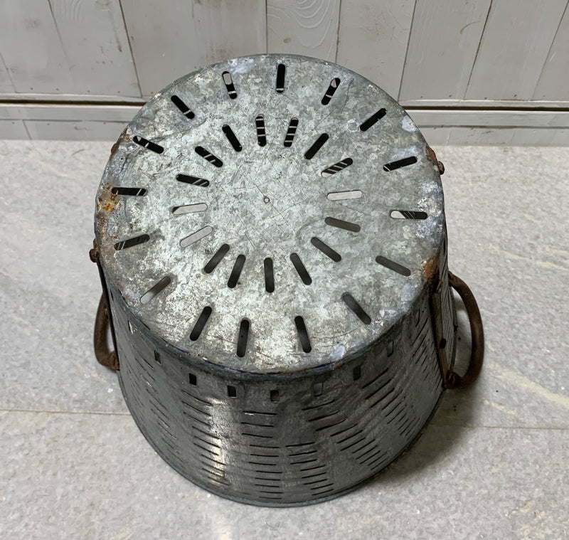 Turkish Galvanised Olive Picking Basket  #4892