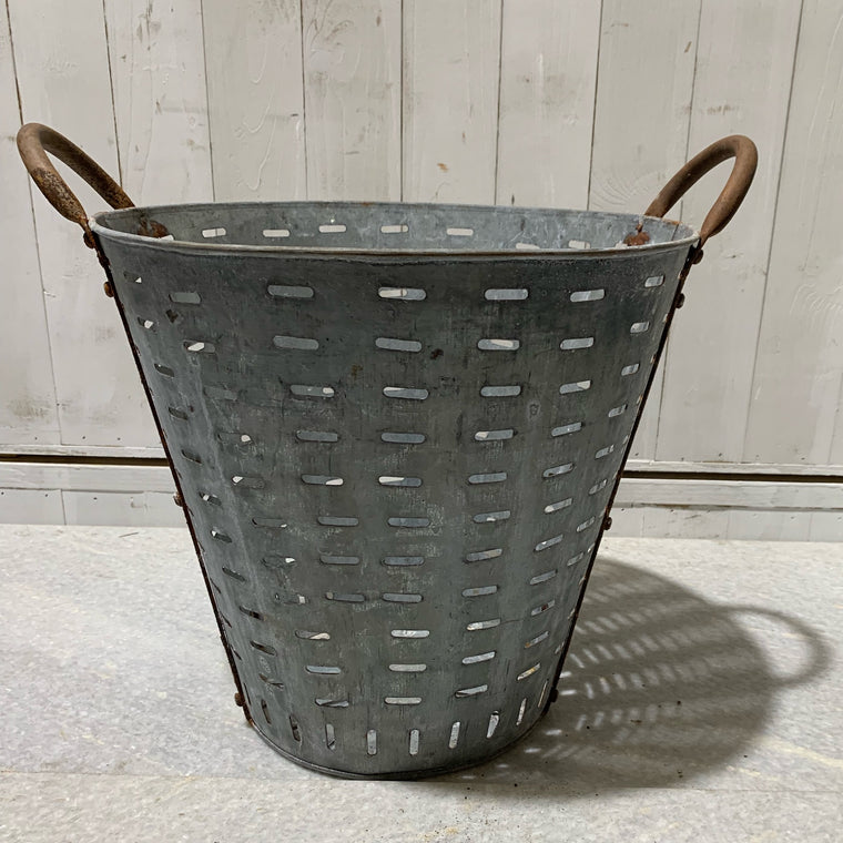 Turkish Galvanised Olive Picking Basket  #4893