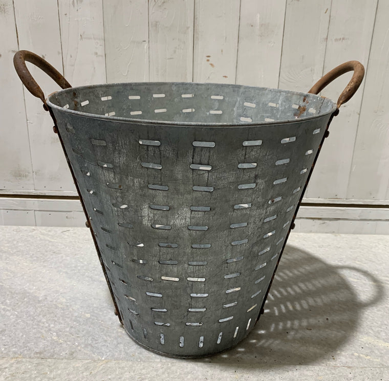 Turkish Galvanised Olive Picking Basket  #4894