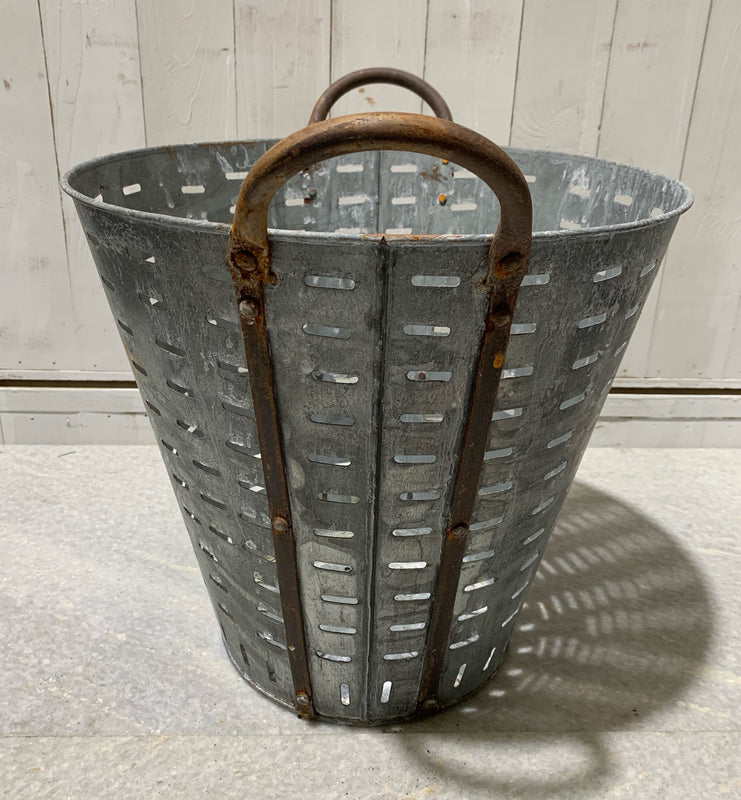 Turkish Galvanised Olive Picking Basket  #4895
