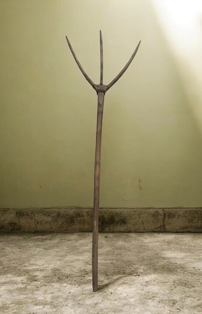 Vintage  European Wooden Hay Fork # 7276