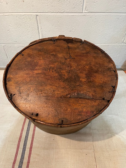 Vintage  European Wooden Veggie Bowl with Handle  #6552