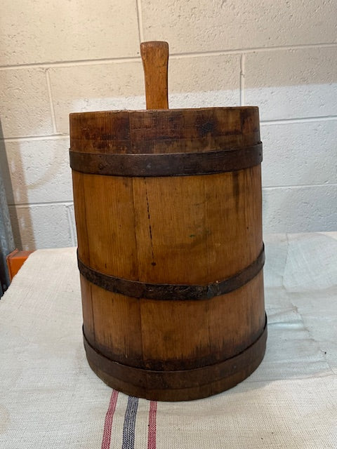 Vintage  European Wooden Bucket with Handle   #6555