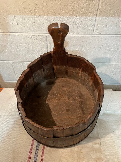 Rustic  European Wooden Bucket with Handle   #6557