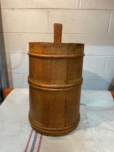 Vintage  European Wooden Bucket with Handle   #6558