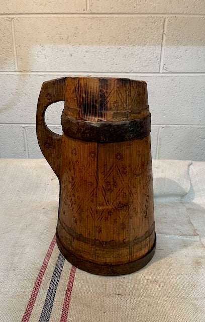 Vintage  European Wooden Jug   #6562