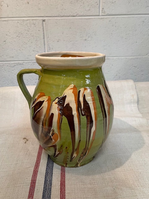 Vintage  Glazed  Hungarian  Terracotta Jug  #6580  Byron