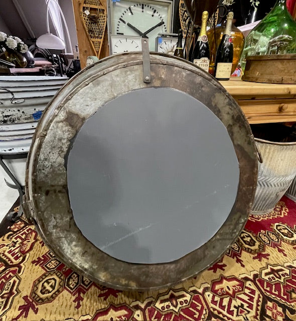Vintage  Round Metal Mirror #7297