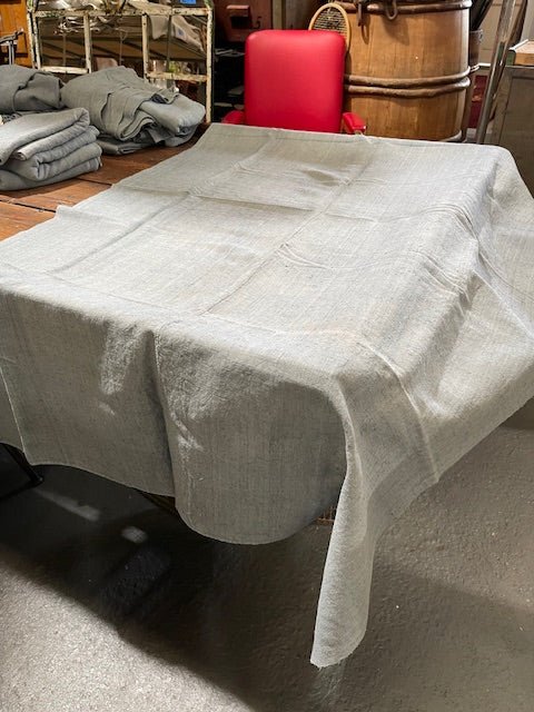 Steele Blue Dyed 1940s  Linen/Hemp Sheet    #6624 (Read Information About This Item)