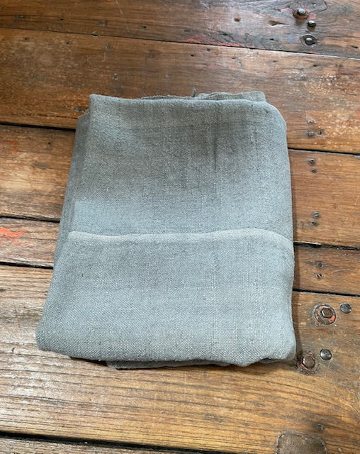 Steele Blue Dyed 1940s  Linen/Hemp Sheet    #6626 (Read Information About This Item)