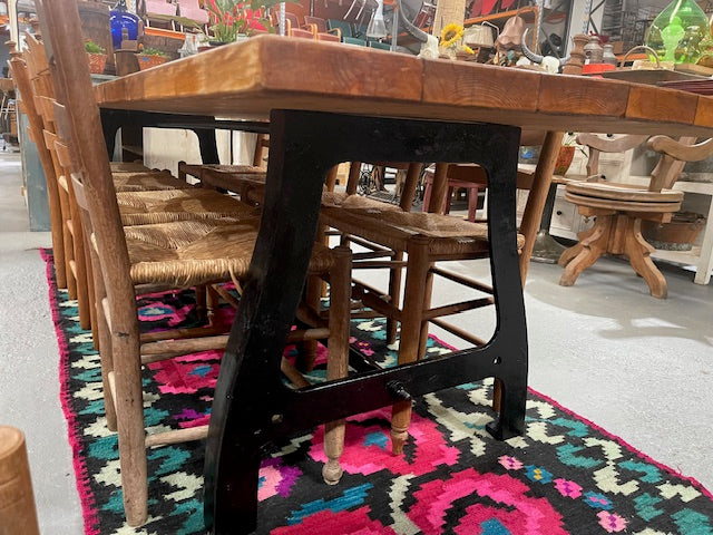 Wooden Top Cast- Iron Base  Kitchen Table  #6644 Byron