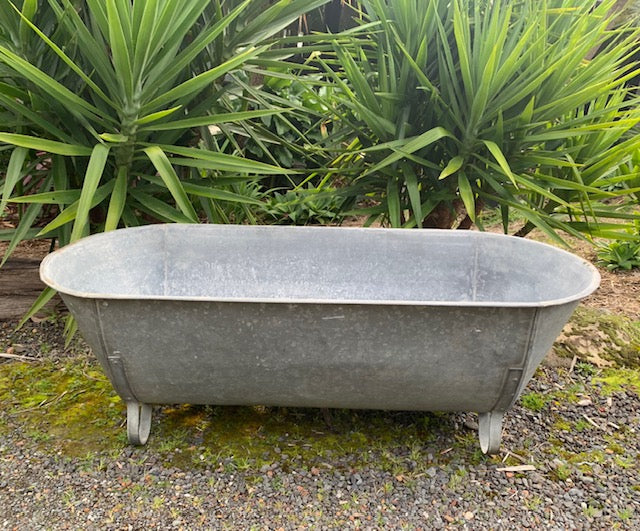 Vintage European Galvanised Bathtub #4969