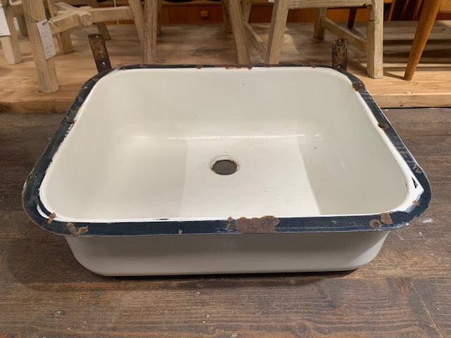 Vintage  European Enamel Wall Sink #4998
