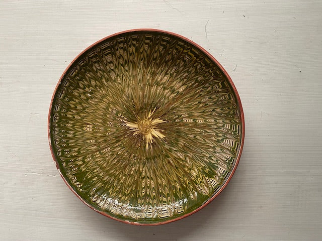 Vintage Romanian  Glazed Ceramic Plate  #7308