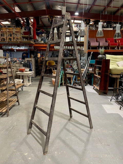 Rustic  Wooden Step Ladder  #5002