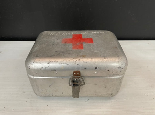 Vintage Aluminium Army First Aid Box  #7311