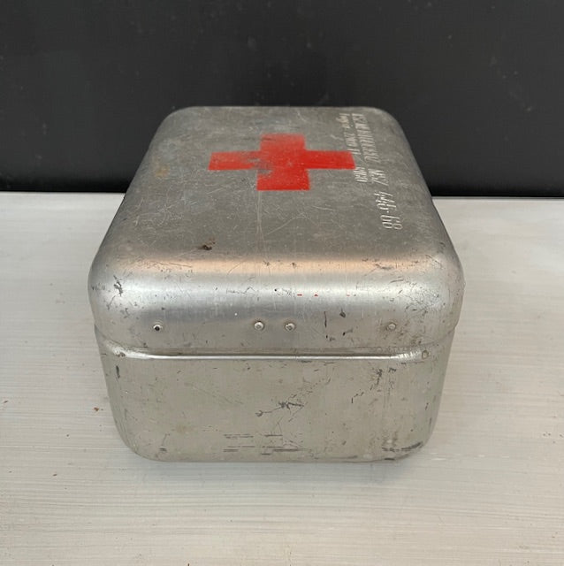 Vintage Aluminium Army First Aid Box  #7311
