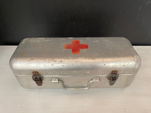 Vintage Aluminium Army First Aid Box  #7313