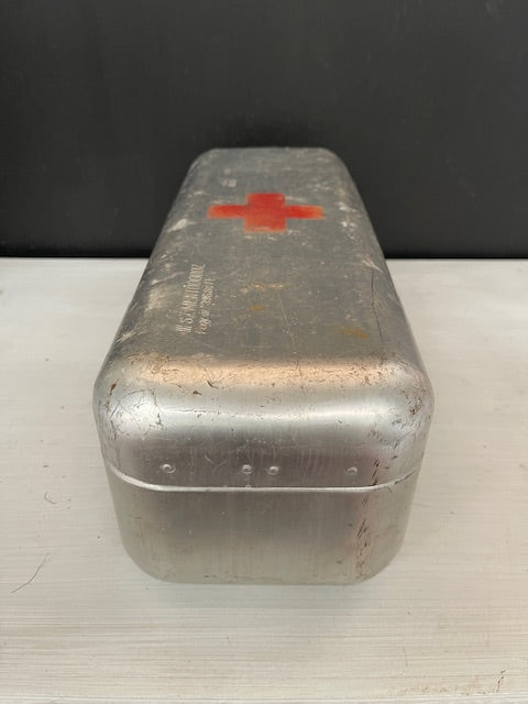 Vintage Aluminium Army First Aid Box  #7313
