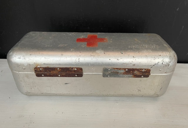 Vintage Aluminium Army First Aid Box  #7313