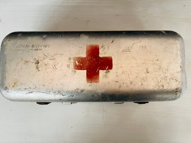 Vintage Aluminium Army First Aid Box  #7313