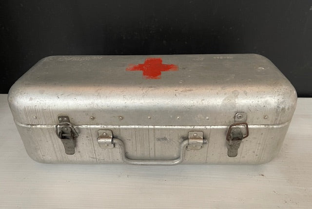 Vintage Aluminium Army First Aid Box  #7314