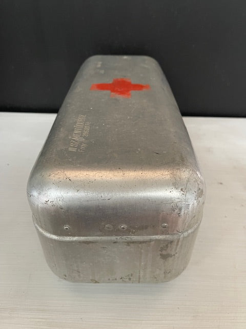 Vintage Aluminium Army First Aid Box  #7314